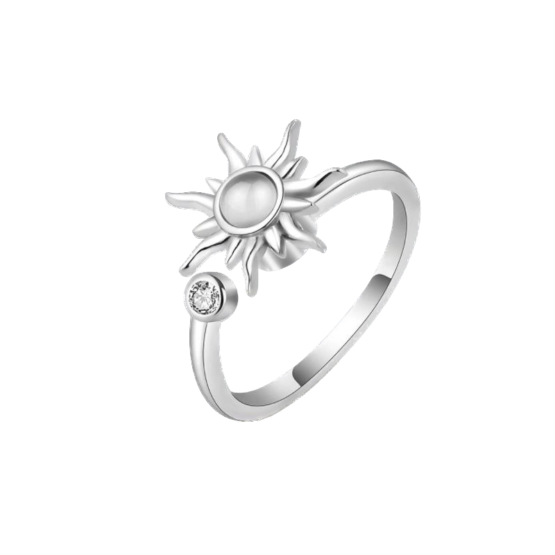Bague Anti Stress Rotative 8mm Avec Chiffres Romains - Acier Inoxydable