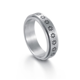 Bague anti stress anneau tournant - Marguerite Bague anti stress anneau tournant - Marguerite