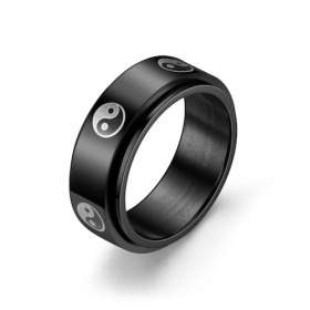 Bague anti stress anneau tournant - Yin Yang Bague anti stress anneau tournant - Yin Yang