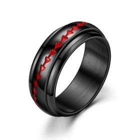 Bague anti stress anneau tournant - Cœur Rouge Bague anti stress anneau tournant - Cœur Rouge