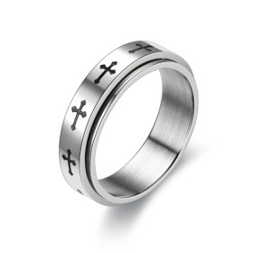 Bague anti stress anneau tournant - Croix Bague anti stress anneau tournant - Croix