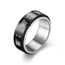 Bague anti stress anneau tournant - Papillon Bague anti stress anneau tournant - Papillon
