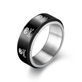 Bague anti stress anneau tournant - Tête de Mort Bague anti stress anneau tournant - Tête de Mort