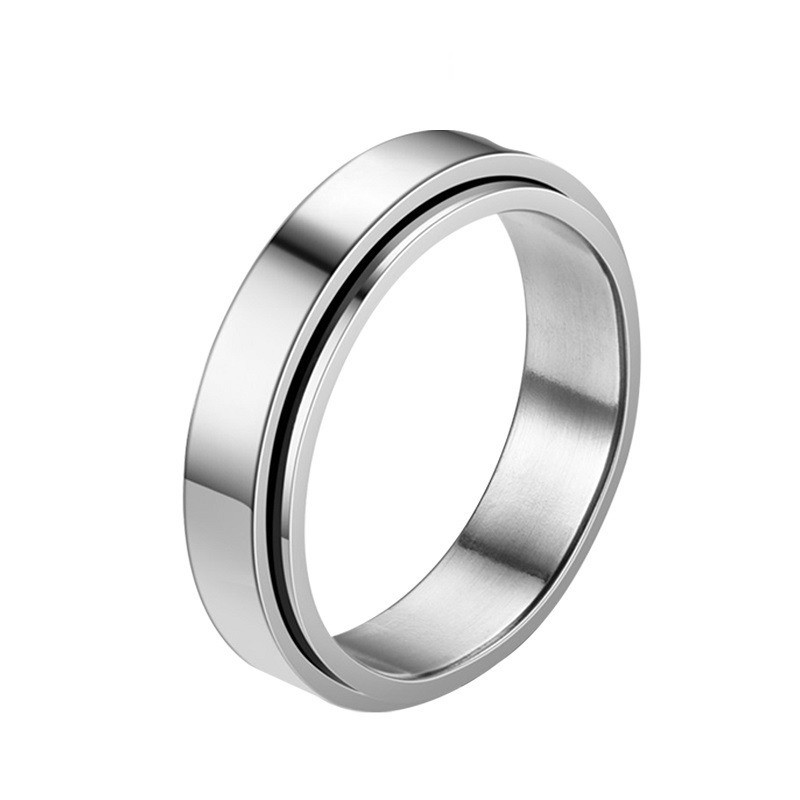 Bague anti stress noire pour homme - Anneau Tournant - La Boutique Des