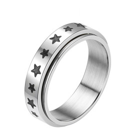 Bague anti stress anneau tournant - Stars Bague anti stress anneau tournant - Stars