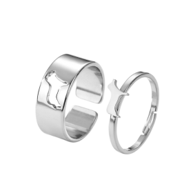 Bague de promesse amitié - Chien Bague de promesse amitié - Chien argent