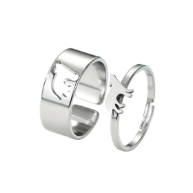 Bague de promesse amitié - Loup Bague de promesse amitié - Loup argent