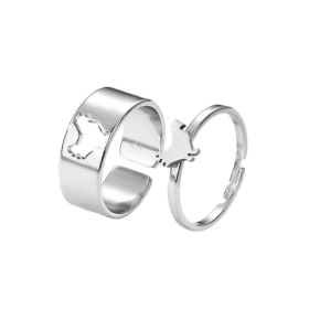 Bague de promesse amitié - Poule Bague de promesse amitié - Poule argent