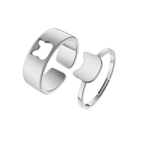 Bague de promesse amitié - Chaton Bague de promesse amitié - Chaton argent