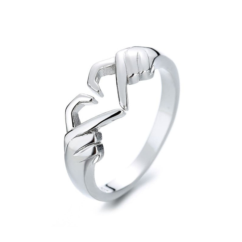 Bague Cœur En Argent Massif 925 Vintage - Taille 52, Occasion, Style Amitié Ou Romance