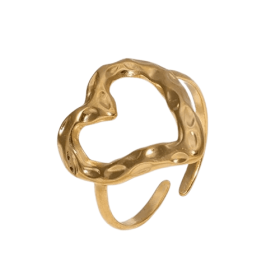 Bague Cœur Passion Doré Bague Cœur Dorée