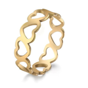 Bague Cœurs Multiples - Dorée Bague cœur