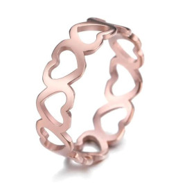 Bague Cœurs Multiples - Or Rose Bague Cœurs Multiples