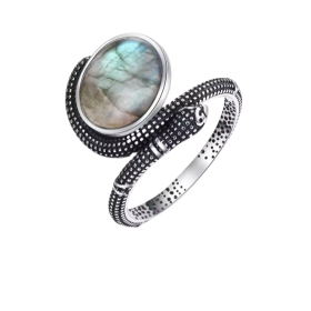 Bague de Labradorite Argent - Serpent