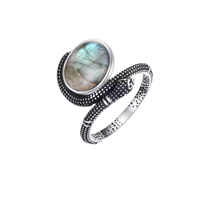 Bague Pierre de Labradorite Serpent