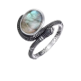 Bague Pierre de Labradorite Serpent