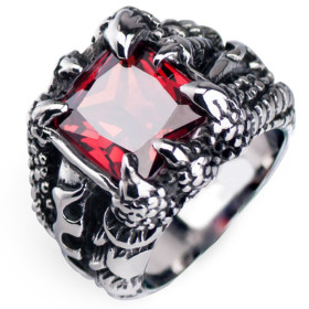 Bague Gothique Cristal : Rouge Bague Gothique Cristal Rouge