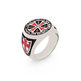 Bague Chevalière Templier - Rouge Bague Chevalière Templier Rouge