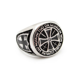 Bague Chevalière Templier - Noir Bague Chevalière Templier Noir