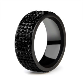 Bague Noir Strass - Noir Bague Noir Strass Noir