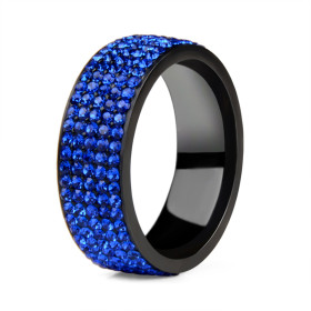 Bague Noir Strass - Bleu Bague Noir Strass Bleu