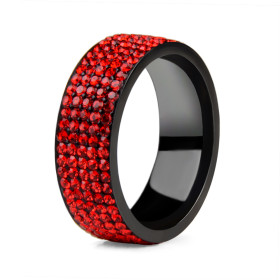 Bague Noir Strass - Rouge Bague Noir Strass Rouge