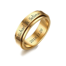 Bague Personnalisable - Dorée Bague Personnalisable homme or