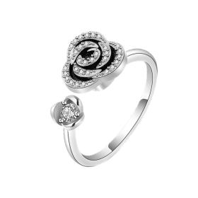 Bague rotative anti stress - Rose Noir Bague rotative anti stress - Rose Noir